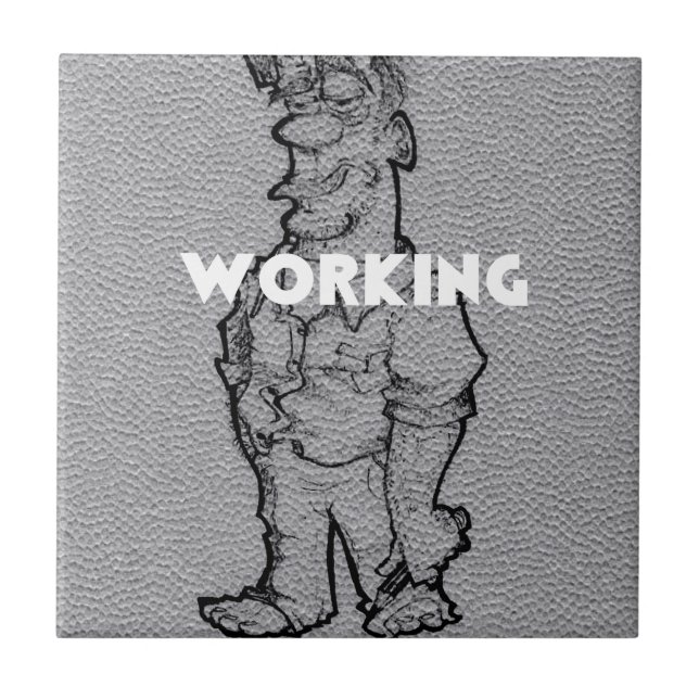 Beautiful Amazing  Pencil Sketch: Working Overtime Tile (Front)