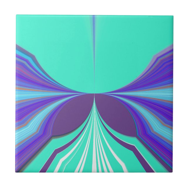 Beautiful amazing Purple Cyan motif Pattern Design Tile (Front)
