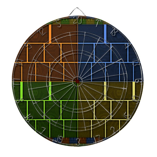 Beautiful Amazing Rainbow Colour Geometrical Desig Dartboard (Front)