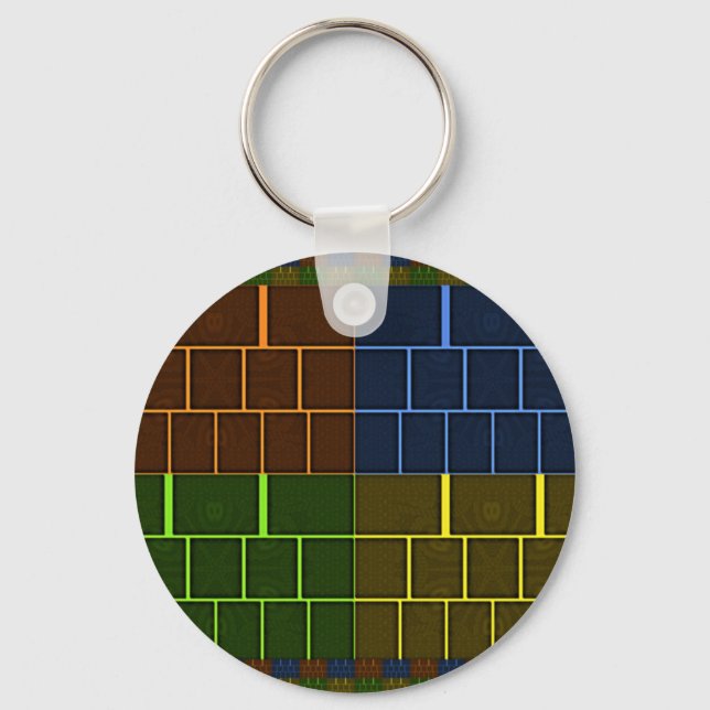 Beautiful Amazing Rainbow Colour Geometrical Desig Key Ring (Front)