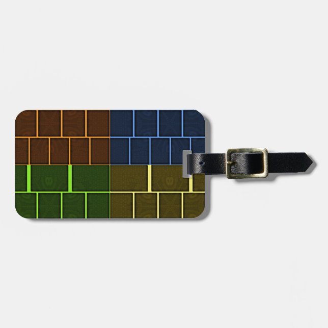 Beautiful Amazing Rainbow Colour Geometrical Desig Luggage Tag (Front Horizontal)