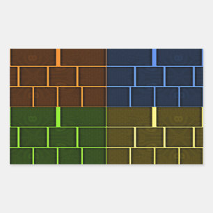 Beautiful Amazing Rainbow Colour Geometrical Desig Rectangular Sticker