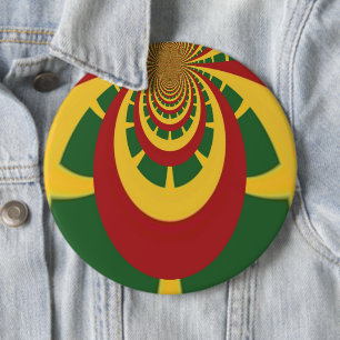 Beautiful Amazing Rasta Colours Art Print 6 Cm Round Badge