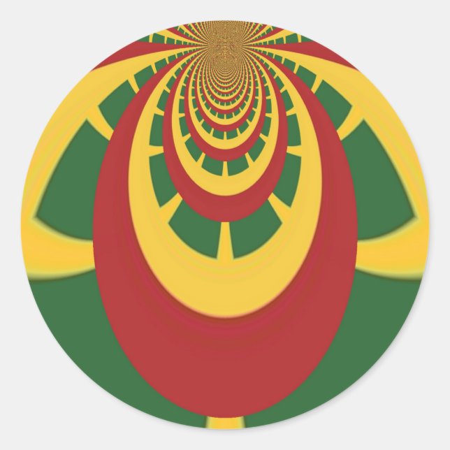 Beautiful Amazing Rasta Colours Art Print Classic Round Sticker (Front)