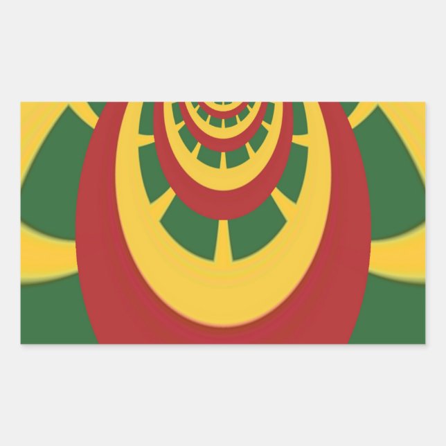Beautiful Amazing Rasta Colours Art Print Rectangular Sticker (Front)
