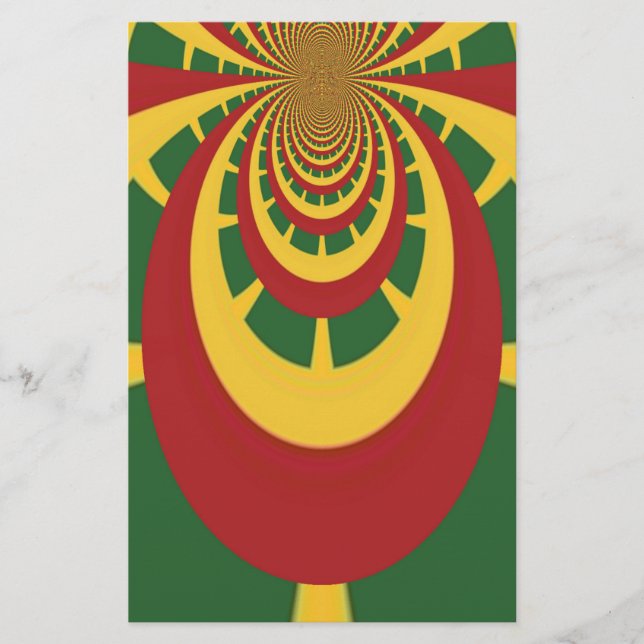 Beautiful Amazing Rasta Colours Art Print Stationery (Front)
