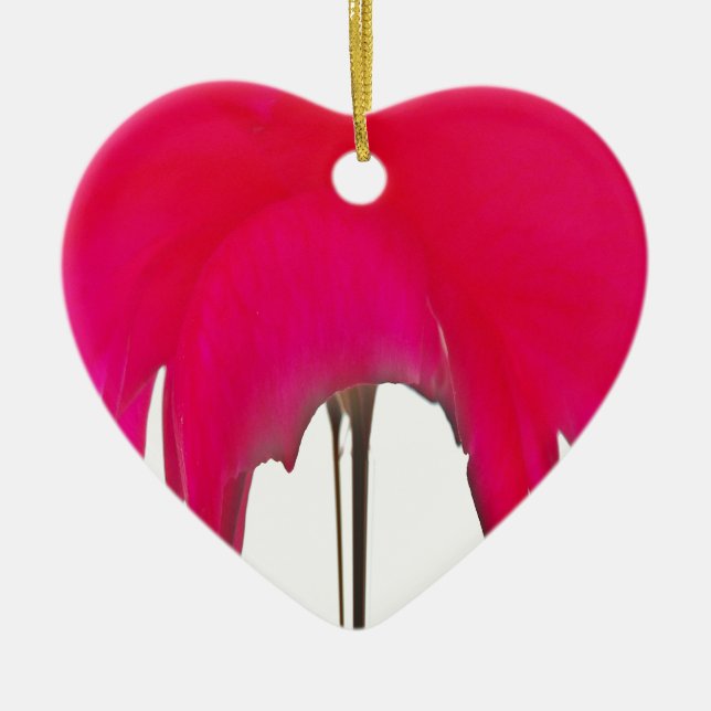 Beautiful amazing Red rose under the white sky Ceramic Tree Decoration (Front)