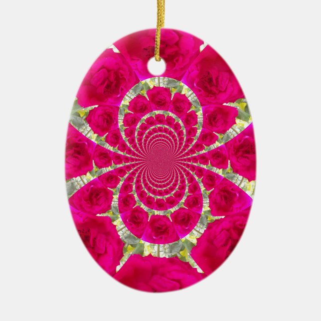 Beautiful Amazing Red Roses.jpg Ceramic Tree Decoration (Front)