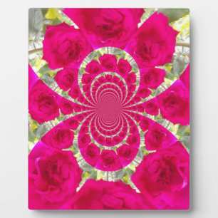 Beautiful Amazing Red Roses Kaleidoscope Pattern Plaque