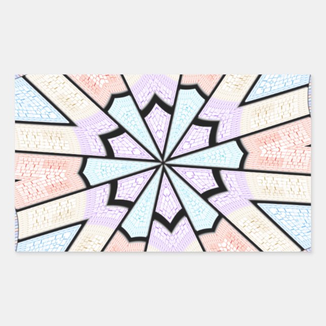 Beautiful Amazing Soft Pastel Geometric Art Print Rectangular Sticker (Front)