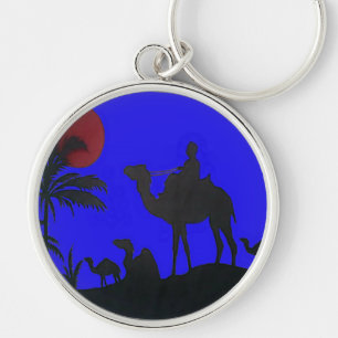 Beautiful Amazing Sunset Camel Safari Art Print Key Ring