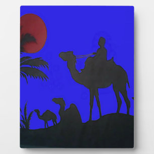 Beautiful Amazing Sunset Camel Safari Art Print Plaque