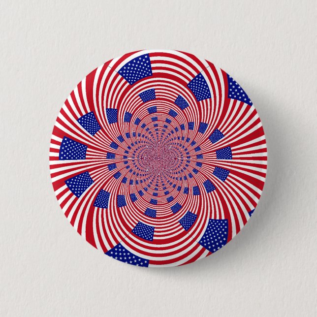 Beautiful Amazing United States Flag Kaleidoscope  6 Cm Round Badge (Front)