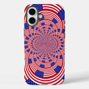 Beautiful Amazing United States Flag Kaleidoscope  iPhone 16 Plus Case