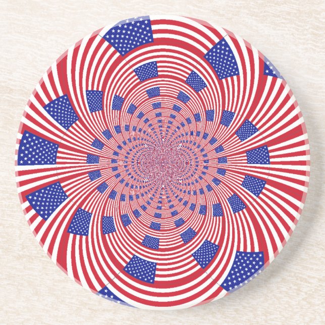 Beautiful Amazing United States Flag Kaleidoscope  Coaster (Front)