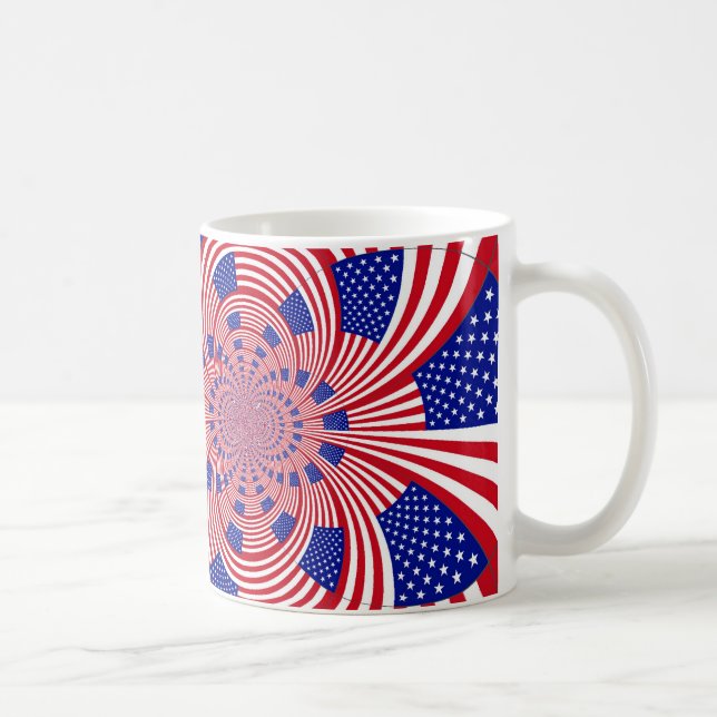 Beautiful Amazing United States Flag Kaleidoscope  Coffee Mug (Right)