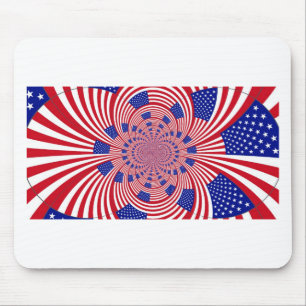 Beautiful Amazing United States Flag Kaleidoscope  Mouse Pad
