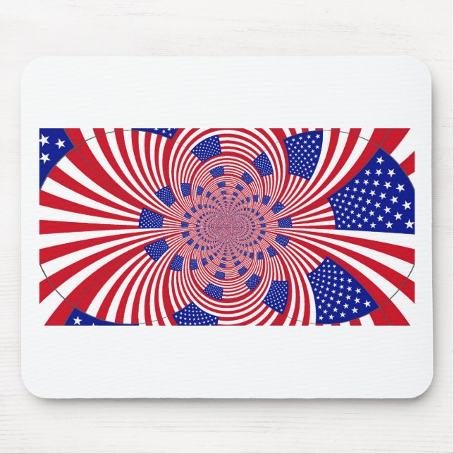 Beautiful Amazing United States Flag Kaleidoscope  Mouse Pad (Front)