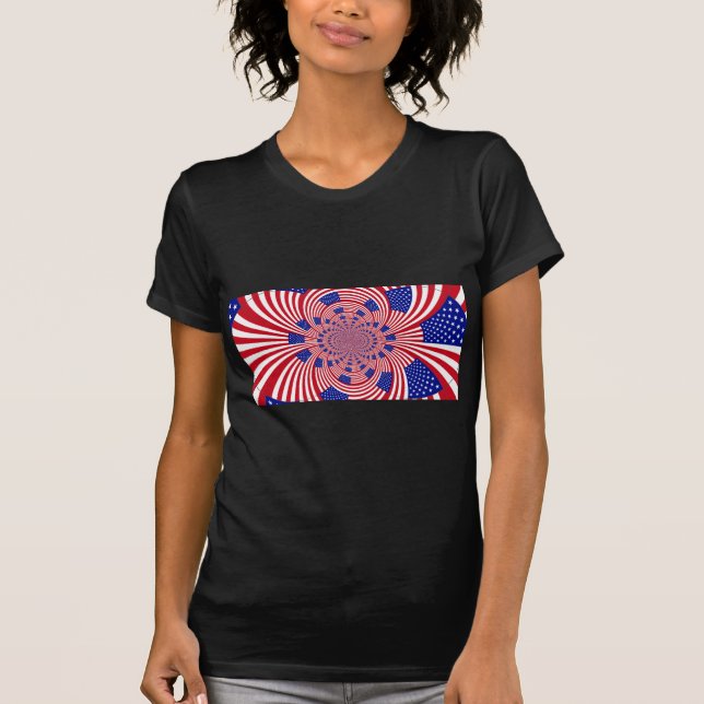 Beautiful Amazing United States Flag Kaleidoscope  T-Shirt (Front)