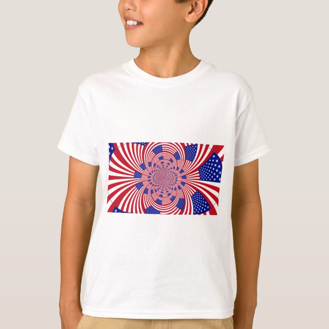 Beautiful Amazing United States Flag Kaleidoscope  T-Shirt (Front)