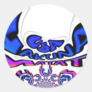 Beautiful Amazing USA Fun Text Art Pattern Design Classic Round Sticker