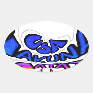 Beautiful Amazing USA Fun Text Art Pattern Design Oval Sticker