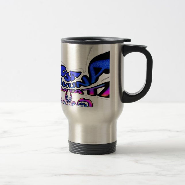 Beautiful Amazing USA Fun Text Art Pattern Design Travel Mug (Right)