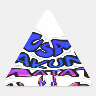 Beautiful Amazing USA Fun Text Art Pattern Design Triangle Sticker