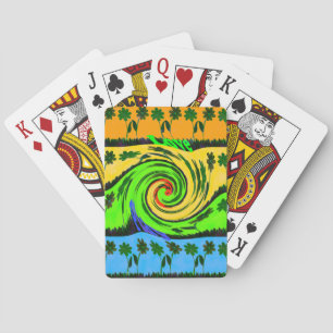 Beautiful Amazing Wavy Summer Wave Floral Colours Playing Cards