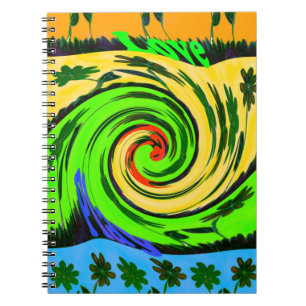 Beautiful Amazing Wavy Summer Wave Floral Colours Spiral Notebook