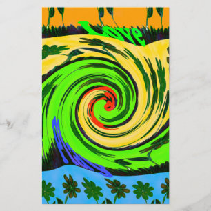 Beautiful Amazing Wavy Summer Wave Floral Colours Stationery