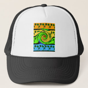 Beautiful Amazing Wavy Summer Wave Floral Colours Trucker Hat