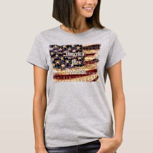 Beautiful America, Grey, Patriotic Women's T-Shirt
