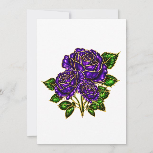 Beautiful Amethyst Rose Blank Note Card (Front)