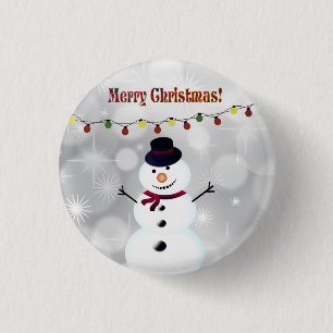 Beautiful, Amezing Christmas Snowman 3 Cm Round Badge