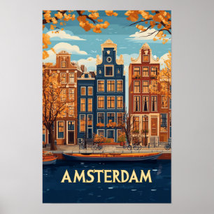 Beautiful Amsterdam Art Illustration Travel Poster