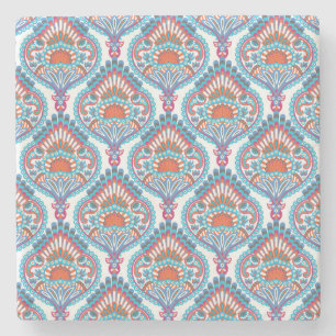 Beautiful and Colorful Ornate Paisley Pattern Stone Coaster