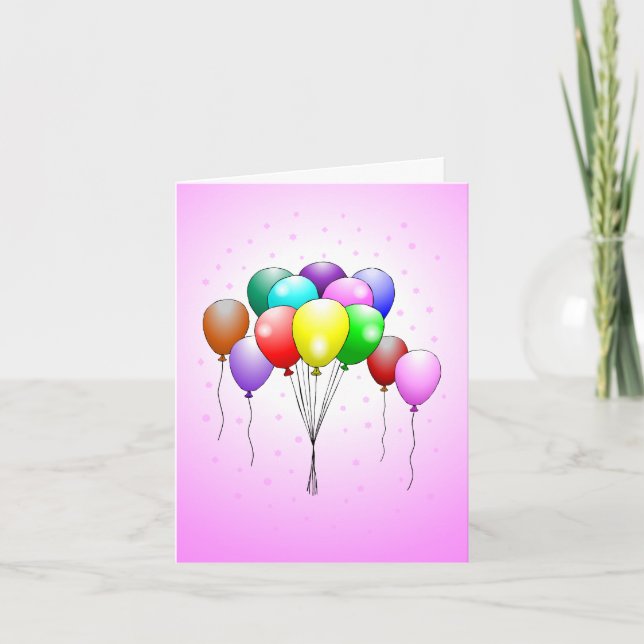 Beautiful and colourful balloons card (Front)
