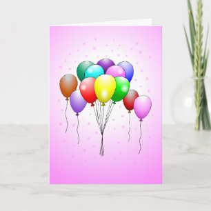 Beautiful and colourful birthday balloons Card 
