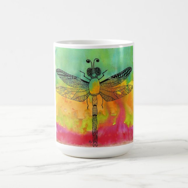 Beautiful and Colourful Dragonfly Mug (Center)