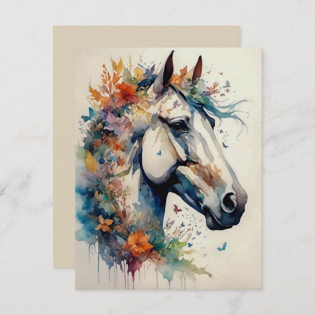 Beautiful and Colourful Horse Greeting Card (Front/Back)