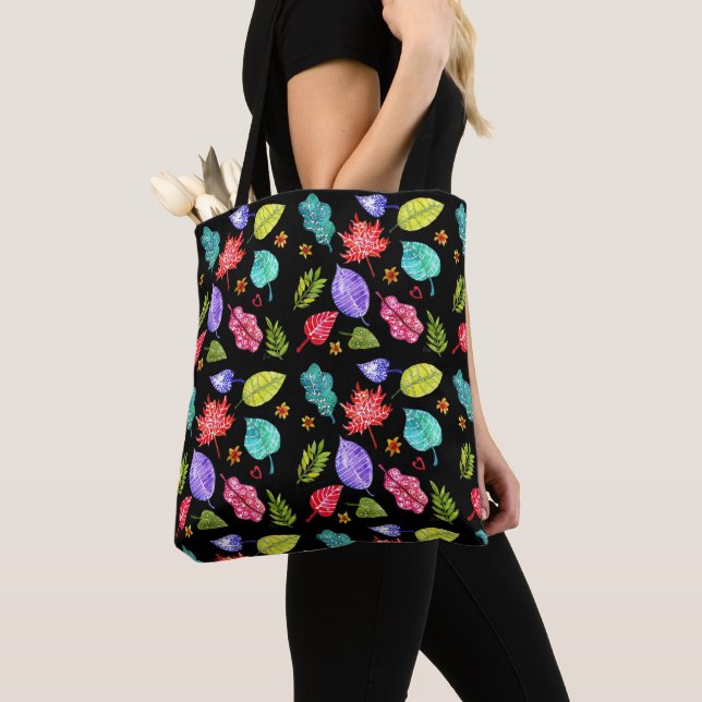 Beautiful and Colourful Leaves Tote Bag (Close Up)
