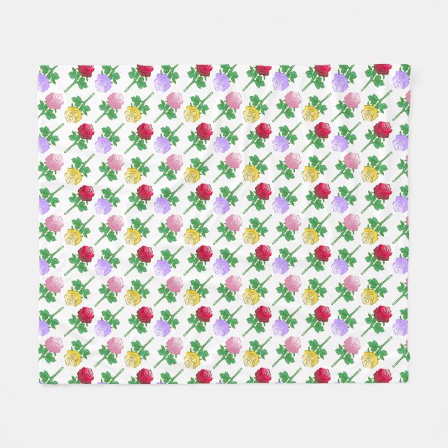 Beautiful and Colourful Roses Fleece Blanket (Front (Horizontal))