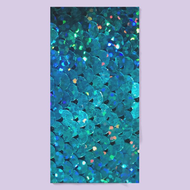 Beautiful and colourful sequins sparkling under th bath towel (Bath Towel)