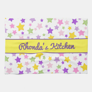 Beautiful and Colourful Stars Tea Towel