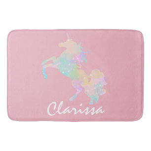 Beautiful and colourful unicorn bath mat