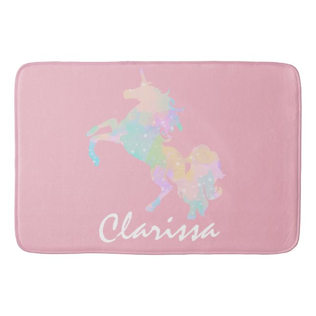 Beautiful and colourful unicorn bath mat (Front)