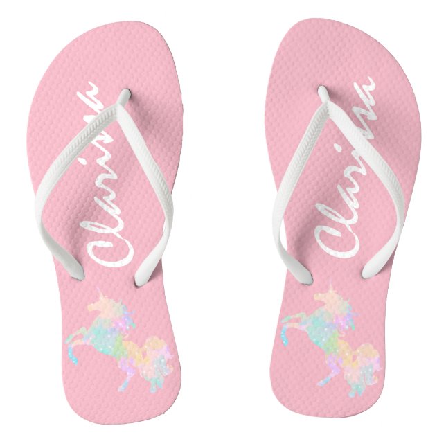 Beautiful and colourful unicorn jandals (Footbed)