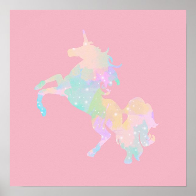Beautiful and colourful unicorn poster (Front)