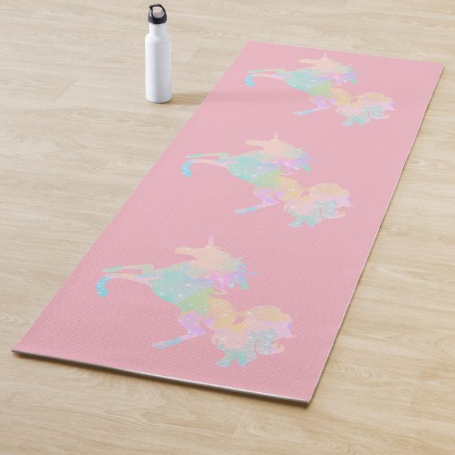 Beautiful and colourful unicorn yoga mat (In Situ)